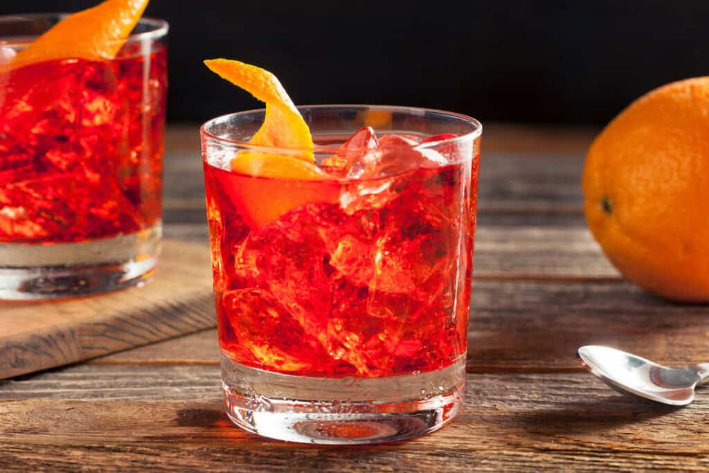 homemade boozy negroni cocktail