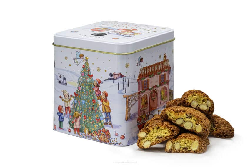 Toszkán mandulás cantuccini IGP karácsonyi díszdobozban, 250 g – Deseo