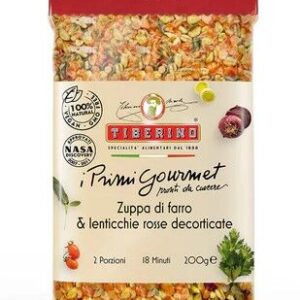 Zuppa di Farro e Lenticchie Rosse – Tönkölybúza- és vöröslencse-leves, 200 g – Tiberino