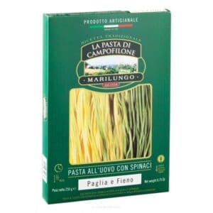 Fettuccine Paglia e Fieno all'Uovo di Campofilone – Kézműves kétszínű tojásos és spenótos szalagtészta, 250 g – Marilungo