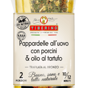Pappardelle all'Uovo con Funghi Porcini e Olio al Tartufo – Tojásos pappardelle vargányával és szarvasgombaolajjal, 200 g – Tiberino