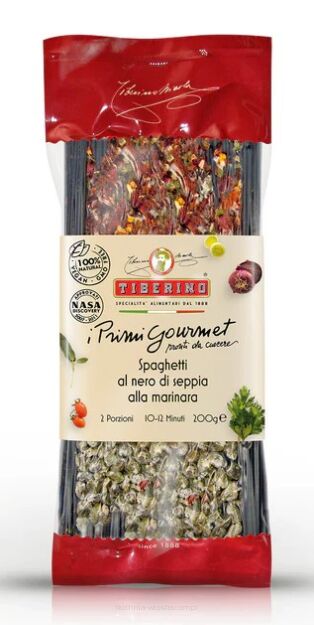 Spaghetti Nero di Seppia alla Marinara – Fekete tintahal tintás spagetti marinara módra, 200 g