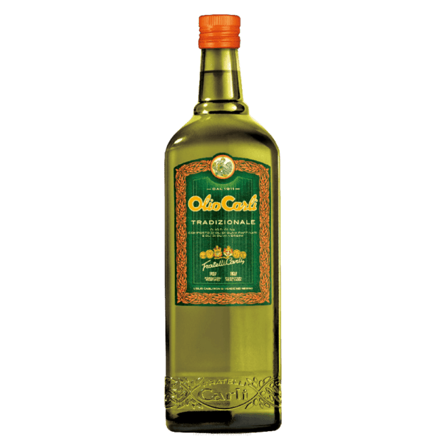 Olio di Oliva „Tradizionale” – Prémium olasz konyhai és sütőolaj magas extra szűz tartalommal, 750 ml – Fratelli Carli
