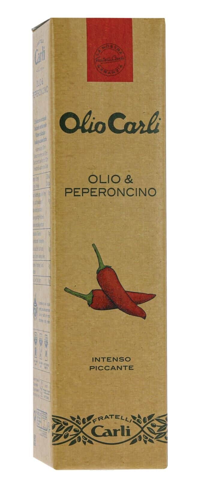 Condimento all'Olio Extra Vergine di Oliva con Peperoncino – Prémium chilis (peperoncino) extra szűz olívaolaj díszdobozban, 250 ml – Fratelli Carli - Image 3